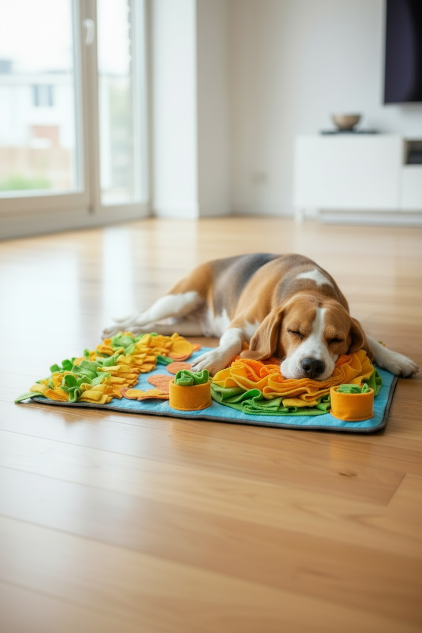 Beagle endormi sol impeccable